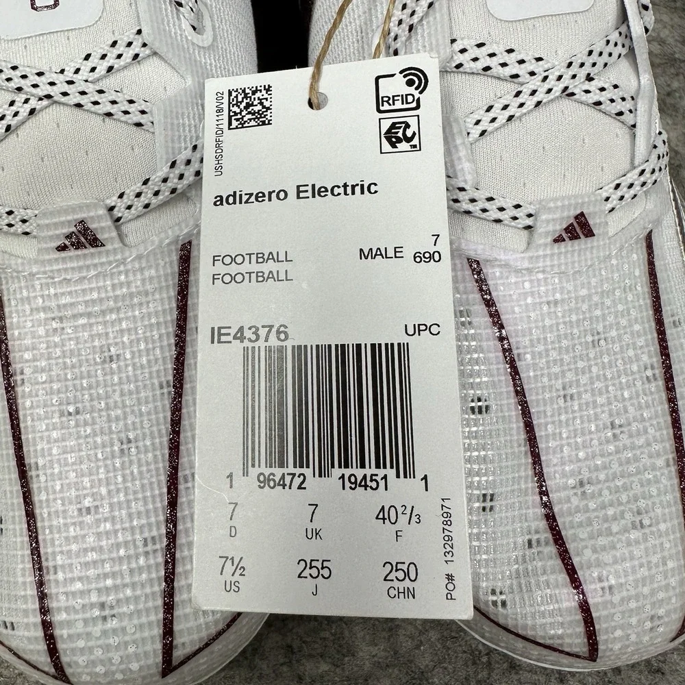 Adidas Adizero Electric Football Cleats Mens Size 7.5 White Team Maroon IE4376